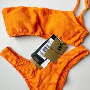NWT Vix Dune Cheeky Bandeau Orange Bikini Set Size Small